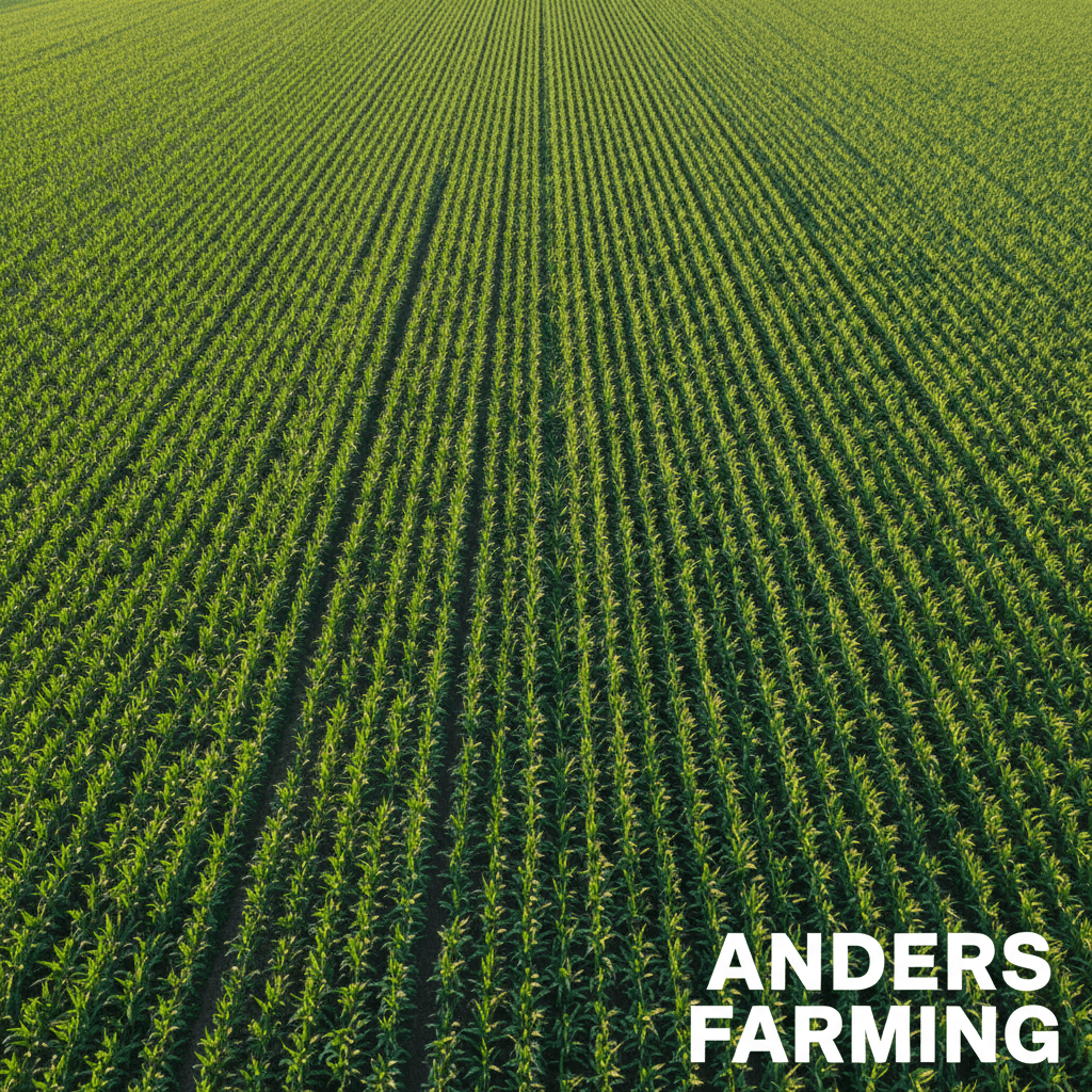 Overhead view of healthy, well-managed crop production